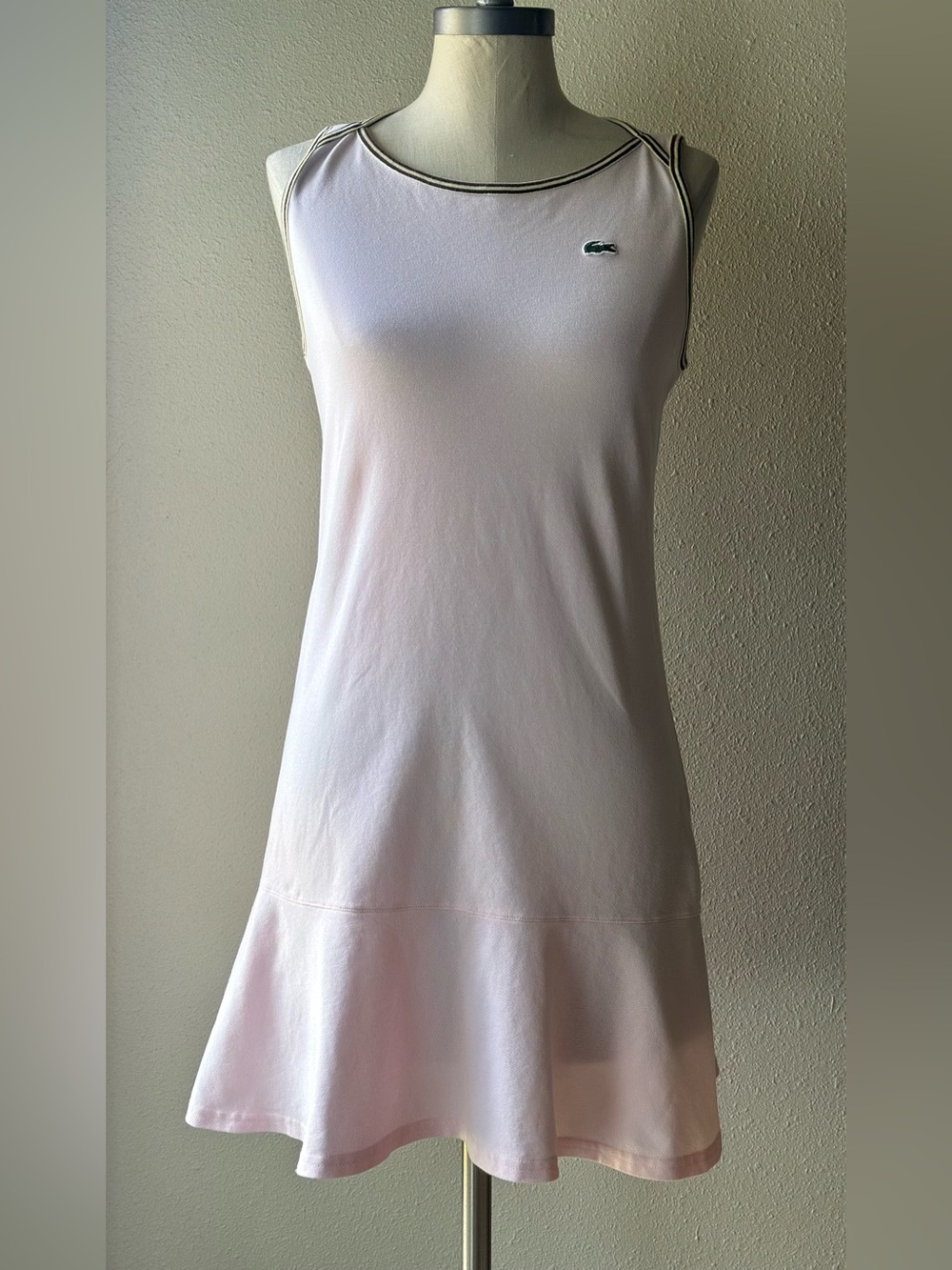 Vintage Lacoste Women's Sleeveless Light Pink Tennis Dress